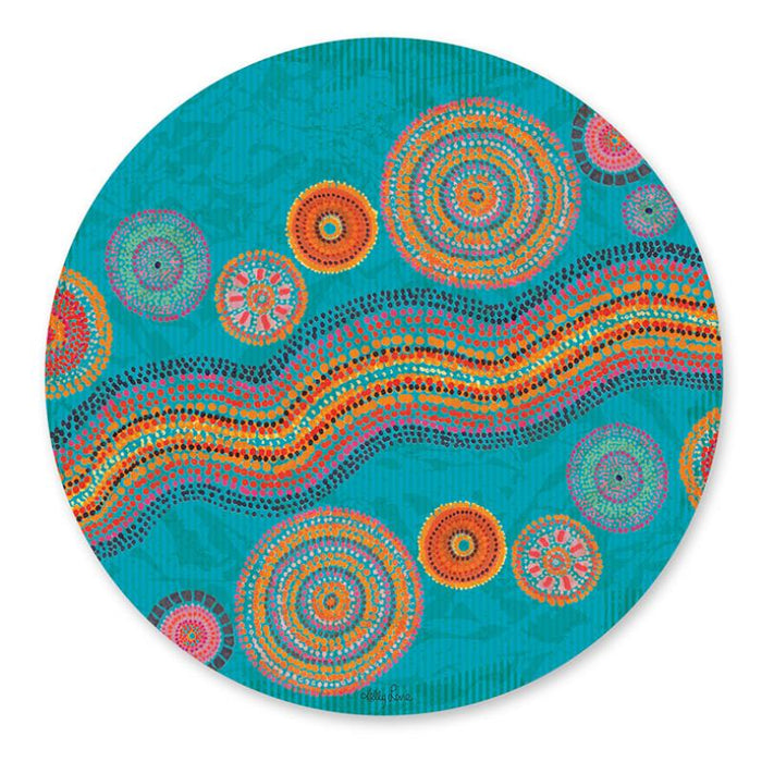 Kelly Lane | Blue Spirit Set of 6 Round Placemats - 33cm (Gift Box)