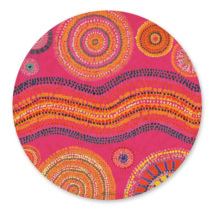 Kelly Lane | Red Spirit Set of 6 Round Placemats - 33cm (Gift Box)