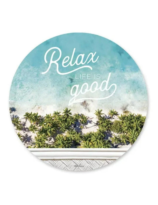 Kelly Lane | Round Placemat | Set of 6 - Relax Life Is Good