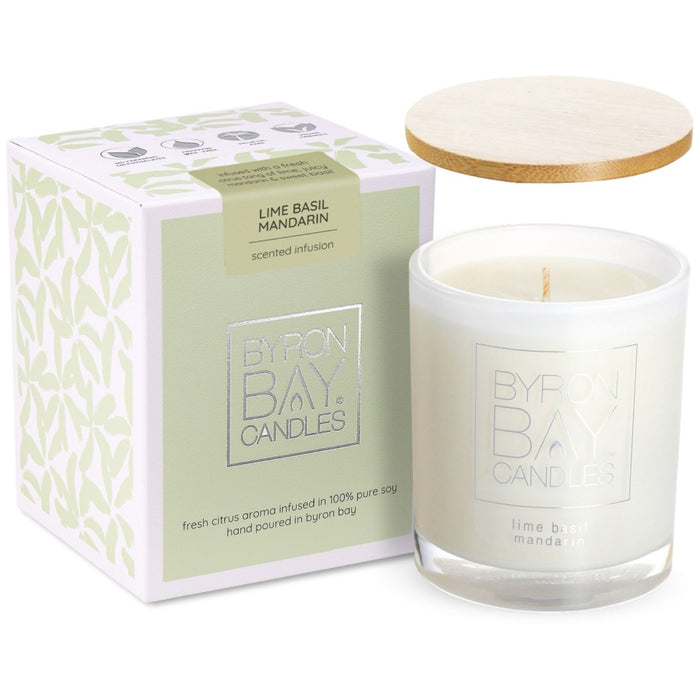 Byron Bay Candles | Scented Pure Soy Candle - 18 Hour - Lime Basil Mandarin