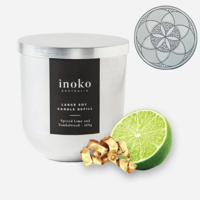 Inoko | Inspire Glass Candle with Coaster - Lozza’s Gifts & Homewares 