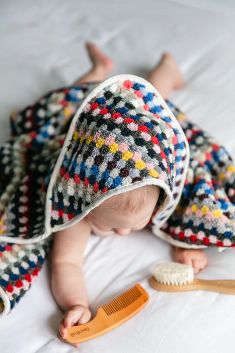 Pompom Turkish Cotton Hooded Baby Towel - Multicoloured - Lozza’s Gifts & Homewares 