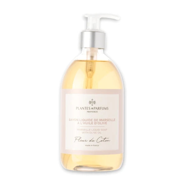 PLANTES & PARFUMS | Savon Liquide De Marseille - Cotton Flower Scented Liquid Soap (Fleur de Coton)