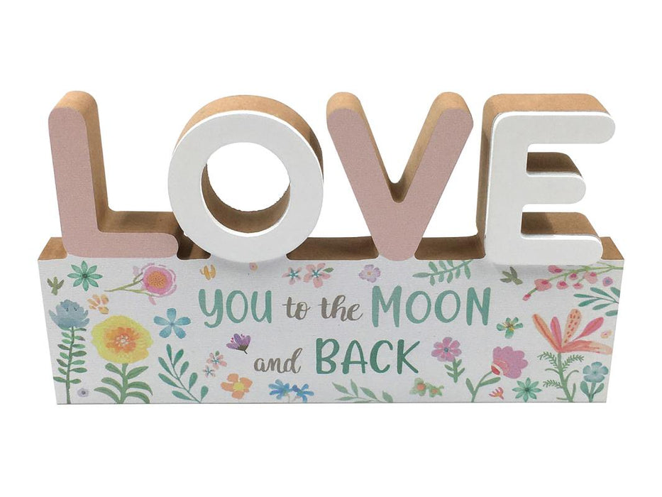 Love You to the Moon and Back Plaque - 20x11cm