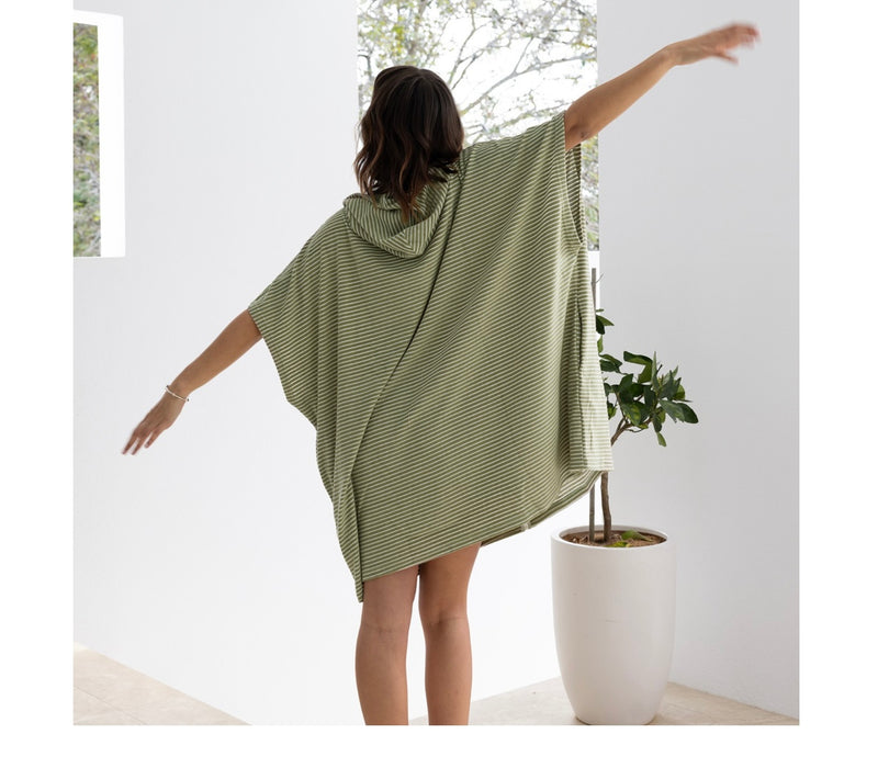 Bambury | Beach Poncho Front Adult Zip - Olive