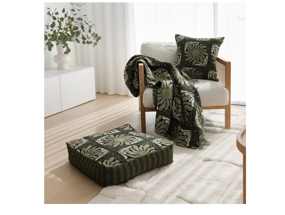 Bambury | Zinnia Throw Blanket - Moss