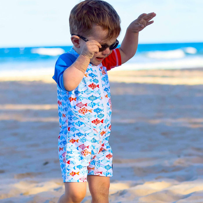 KIds Short Sleeve Swim Sunsuit | Fishy