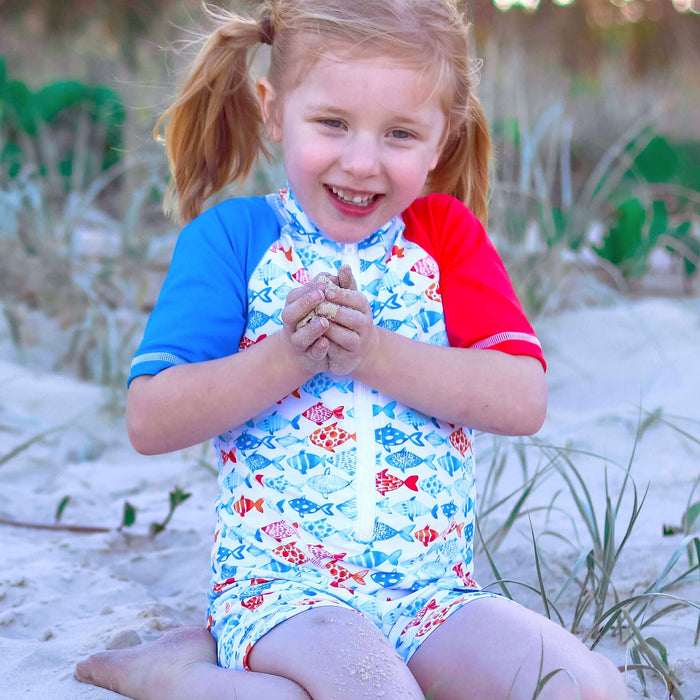 KIds Short Sleeve Swim Sunsuit | Fishy