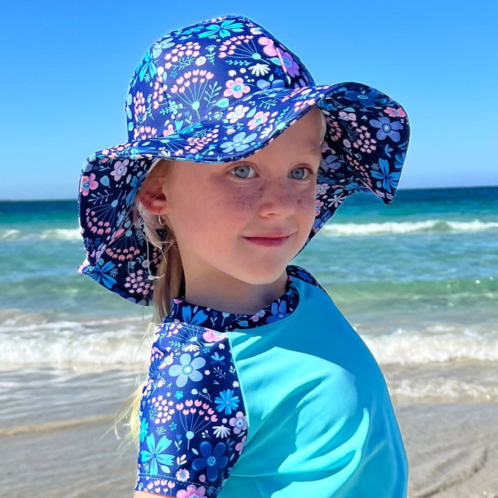 Girls All-in-one Swim Sunsuit | Flower Power