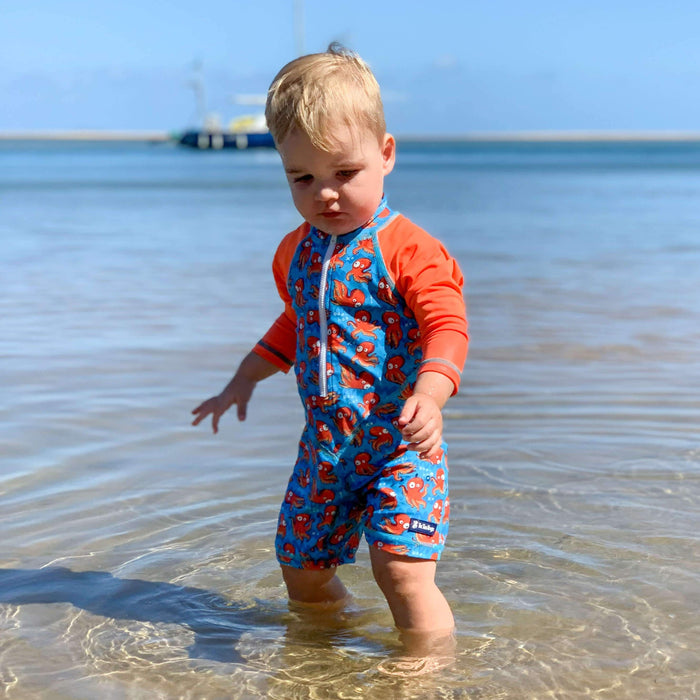 Boys All-In-One Swim Snap Sunsuit | ‘O’ is for Octopus