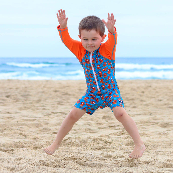 Boys All-In-One Swim Snap Sunsuit | ‘O’ is for Octopus