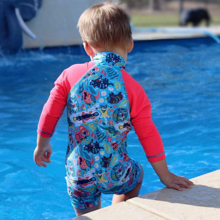 Boys All-In-One Swim Snap Sunsuit | Bush Wonderland