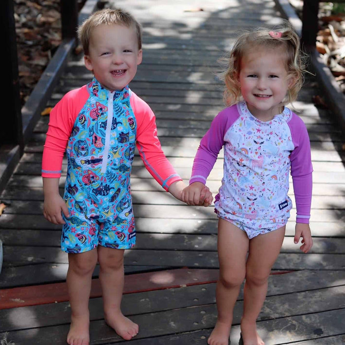 Boys All-In-One Swim Snap Sunsuit | Bush Wonderland