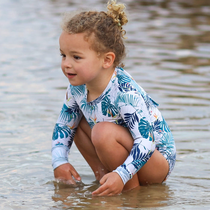 Girls Long Sleeve Swimsuit | Palm Beach