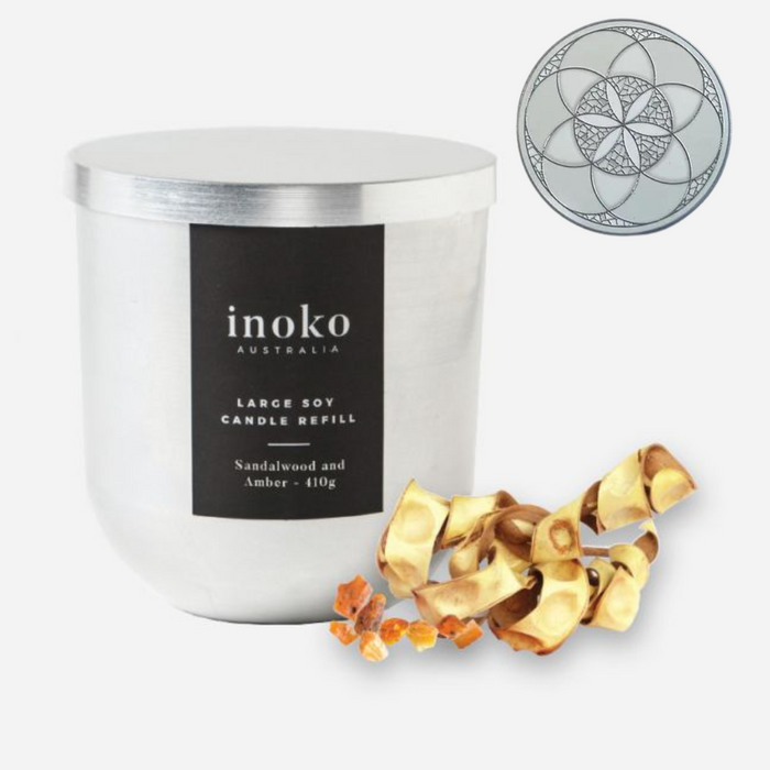 Inoko | Inspire Glass Candle with Coaster - Lozza’s Gifts & Homewares 