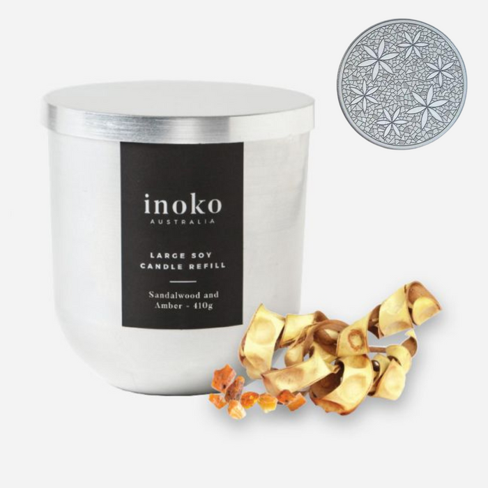 Inoko | Inspire Glass Candle with Coaster - Lozza’s Gifts & Homewares 