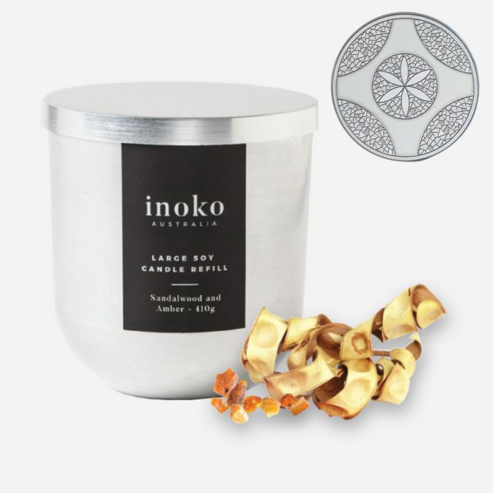 Inoko | Inspire Glass Candle with Coaster - Lozza’s Gifts & Homewares 