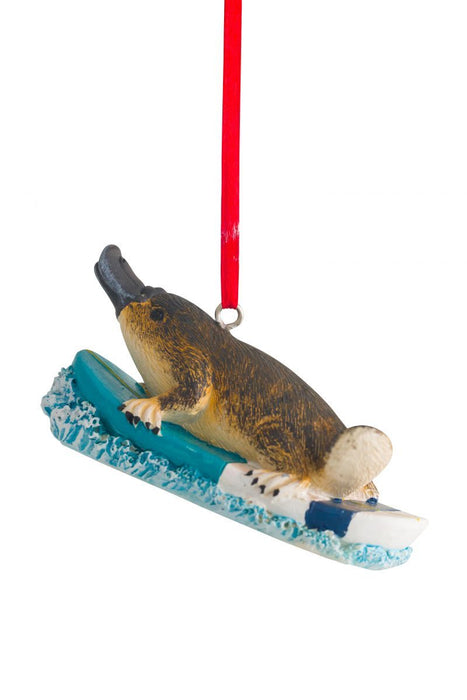 Aussie Christmas Hanging Decoration | Surfing Platypus 8cm