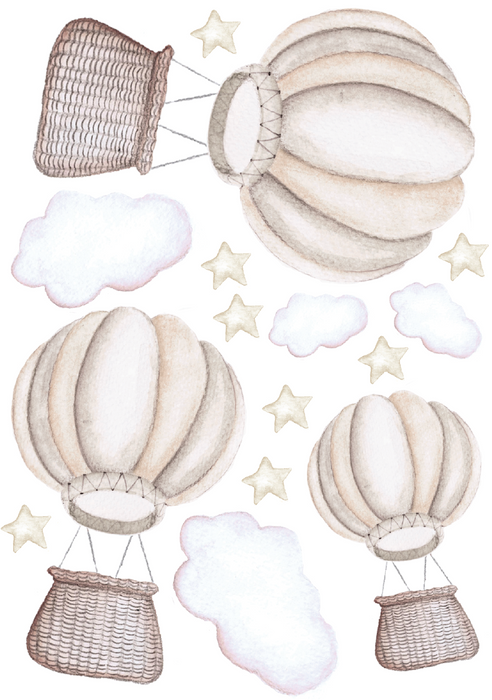 Wall Decals - Pastel Hot Air Balloons