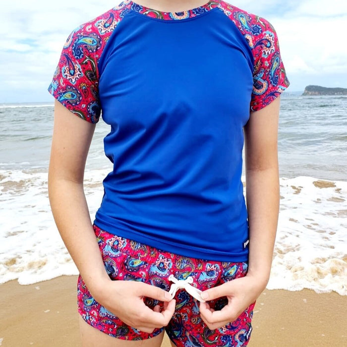 Girls Short Sleeve Rashguard Sun Top | Fiesta!