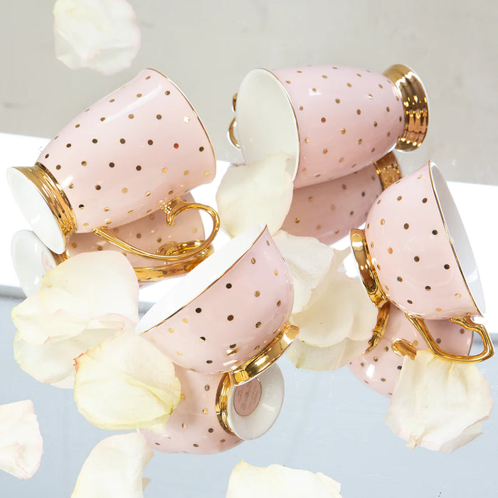 Cristina Re | Teacup & Saucer -  Polka Gold Blush