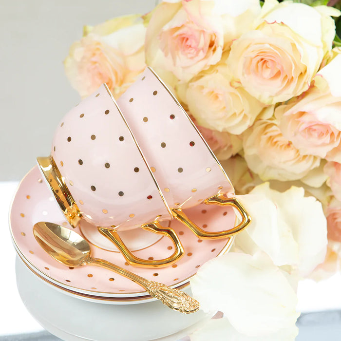 Cristina Re | Teacup & Saucer -  Polka Gold Blush