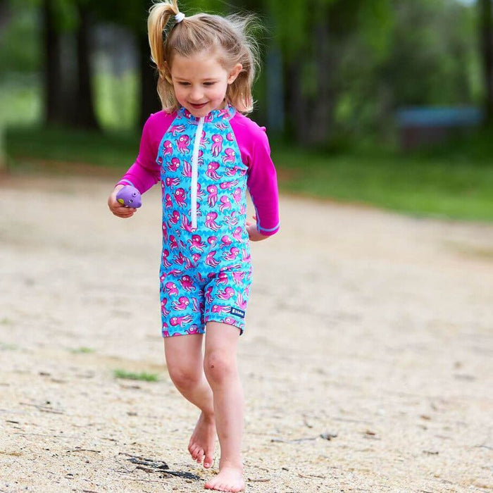 Girls All-in-one Swim Snap Sunsuit | Squid-gy!