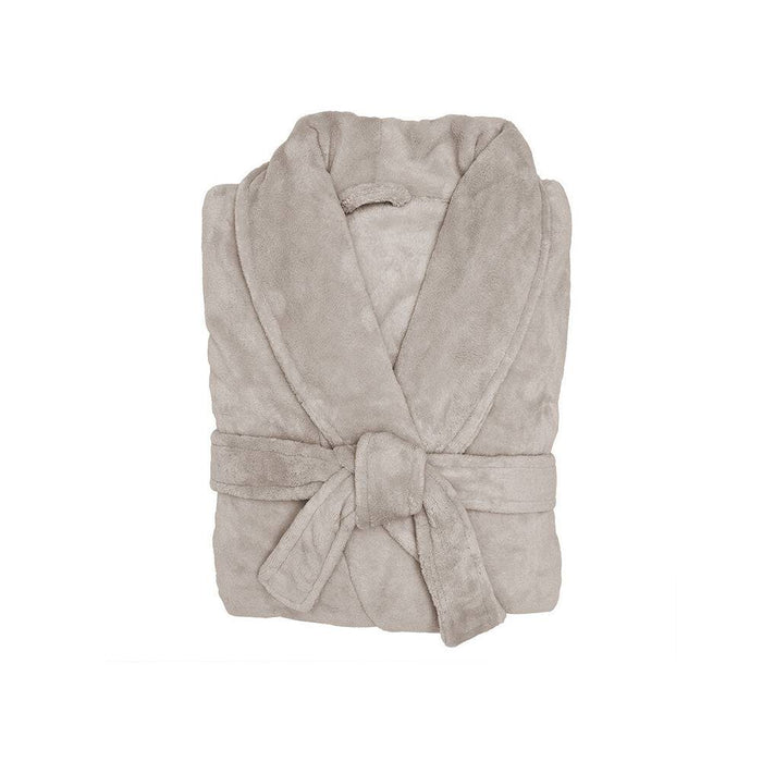 Bambury Microplush Bathrobe - Stone - Lozza’s Gifts & Homewares 