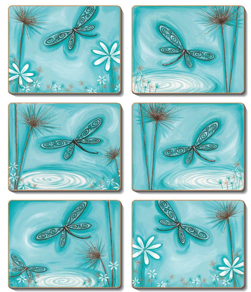 Cinnamon Blue Dragonfly Placemats set 6 - Lozza’s Gifts & Homewares 