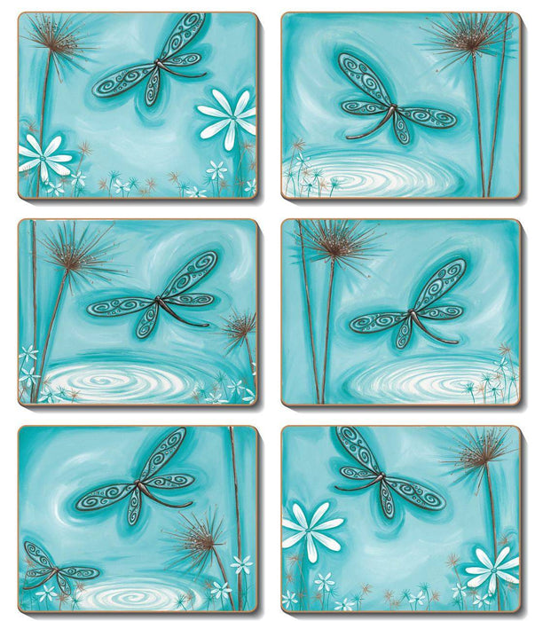 Cinnamon Blue Dragonfly Placemats set 6 - Lozza’s Gifts & Homewares 