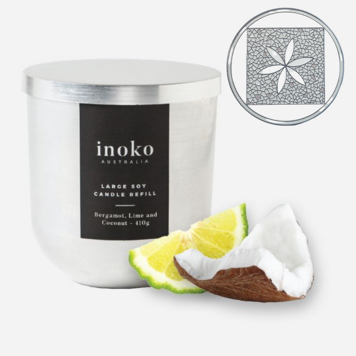 Inoko | Inspire Glass Candle with Coaster - Lozza’s Gifts & Homewares 