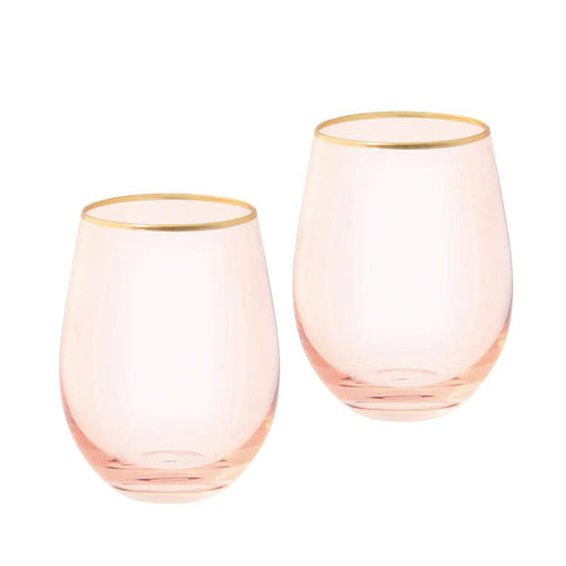 Tumbler Glasses Rose Crystal Set of 2 - Lozza’s Gifts & Homewares 