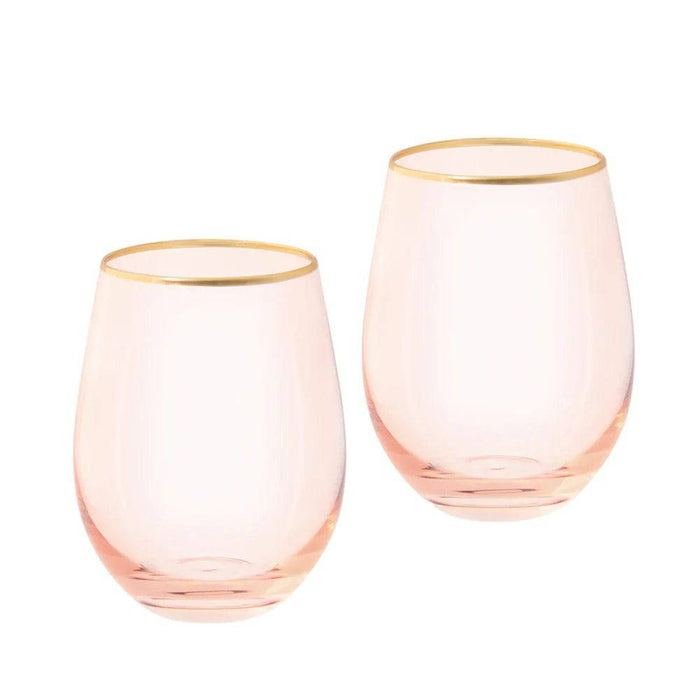 Tumbler Glasses Rose Crystal Set of 2 - Lozza’s Gifts & Homewares 