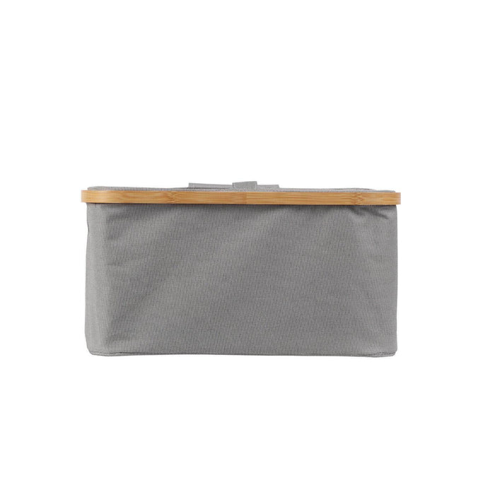 Linen/Bamboo Laundry Hamper with Cover Dark Grey - 40x33x20cm - Lozza’s Gifts & Homewares 