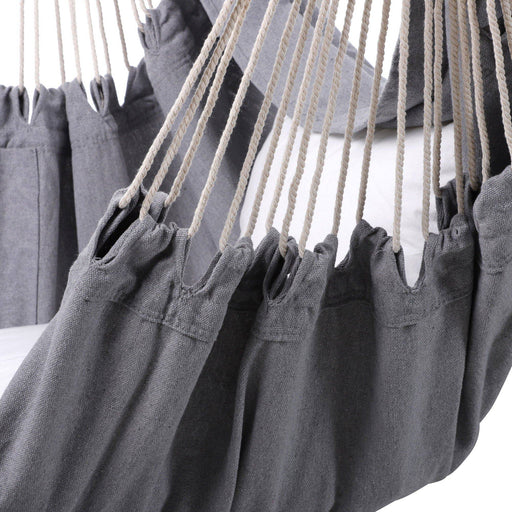 Sherwood Home Indoor and Outdoor Hammock Chair Swing with Cushion- Grey - Large 125x185cm - Lozza’s Gifts & Homewares 