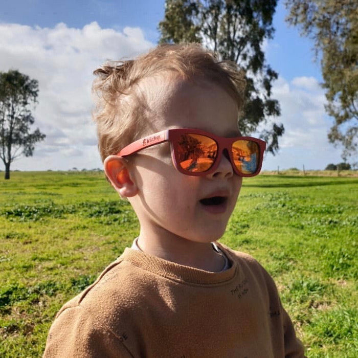 Kids Wood Sunglasses | Red