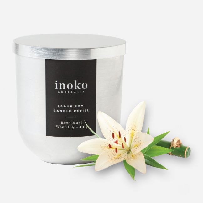 Inoko Australia | Timber Gift Set - Timber Vessel  & Two Large Candle Refills - Large