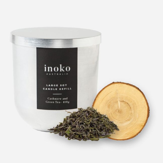 Inoko Australia | Timber Gift Set - Timber Vessel  & Two Large Candle Refills - Large