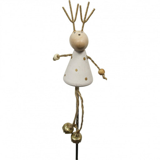 Pot Stake Reindeer White - Lozza’s Gifts & Homewares 