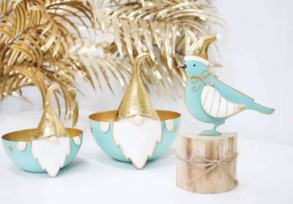 Santa Bowl Aqua -  Large - Lozza’s Gifts & Homewares 