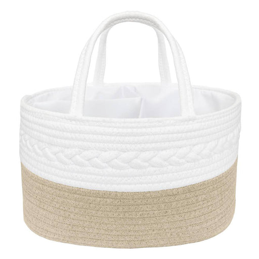 100% Cotton Rope Nappy Caddy - Small - Natural/White - Lozza’s Gifts & Homewares 