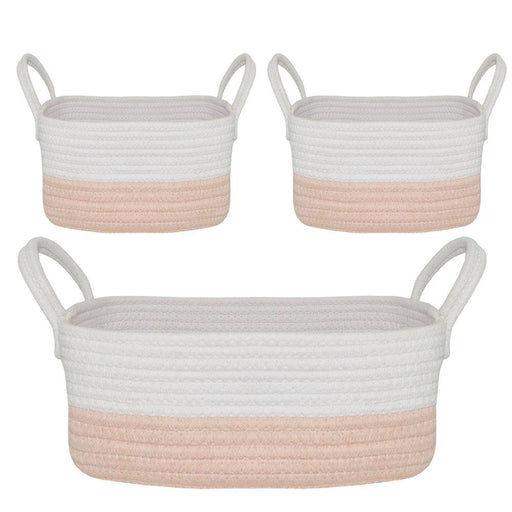 3pc Storage Set - Blush/white - Lozza’s Gifts & Homewares 