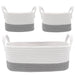 3pc Storage Set - Grey/white - Lozza’s Gifts & Homewares 