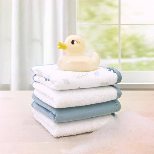 Organic Muslin 4pk Wsh Cloths - Banana Leaf - Lozza’s Gifts & Homewares 