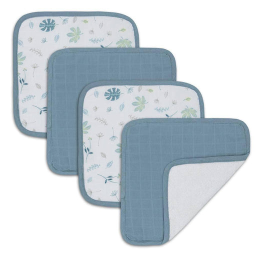Organic Muslin 4pk Wsh Cloths - Banana Leaf - Lozza’s Gifts & Homewares 