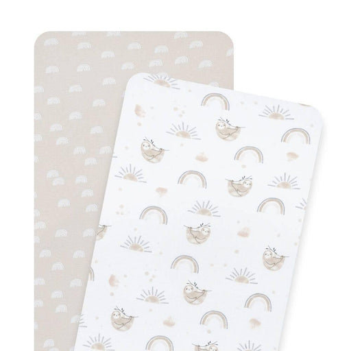 2pk Bassinet Fitted Sheets - Happy Sloth - Lozza’s Gifts & Homewares 