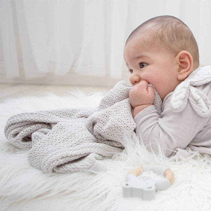 Organic Bassinet/Cradle Cellular Blanket - Grey - Lozza’s Gifts & Homewares 