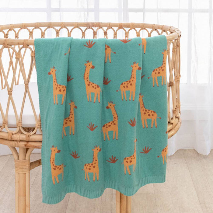 100% Cotton Whimsical Giraffe Baby Blanket - Lozza’s Gifts & Homewares 