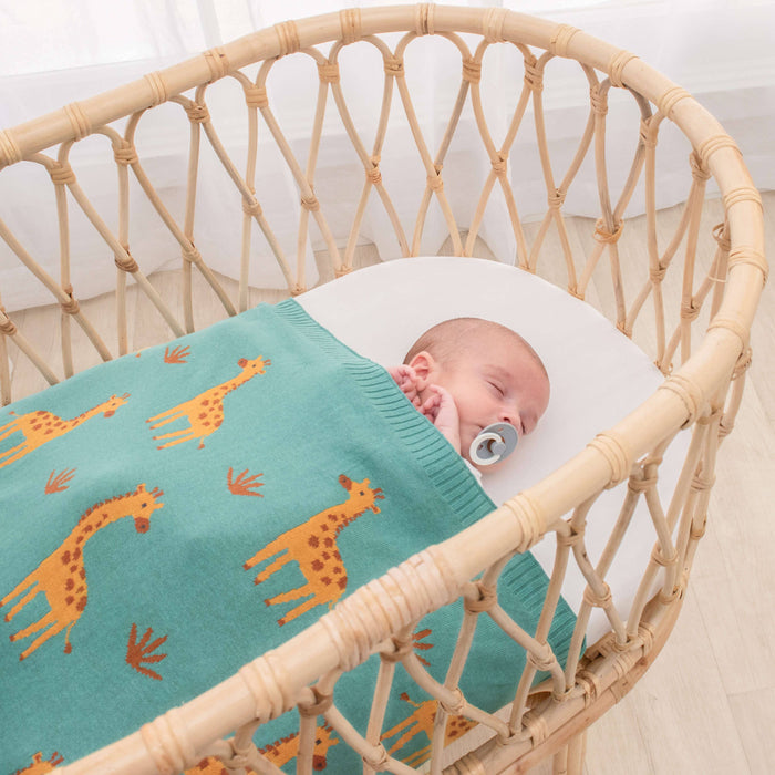 100% Cotton Whimsical Giraffe Baby Blanket - Lozza’s Gifts & Homewares 