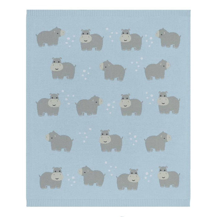 100% Cotton Whimsical Hippo Baby Blanket - Lozza’s Gifts & Homewares 